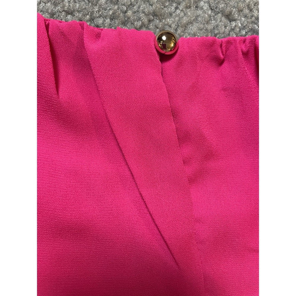 Vtg 80s Vision USA Pullover Blouse 2XL Vibrant Pink Sleeveless Career Party City - Picture 5 of 10